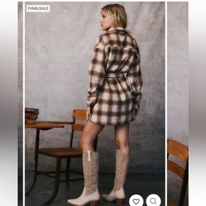 Western  Long Sleeve Plaid country Dress